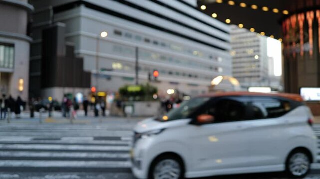 信号待ち、アウトフォーカス