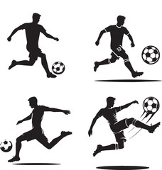 Football players silhouettes