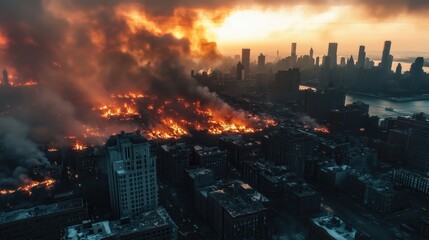 The once vibrant city was now engulfed in flames, and the helpless residents could only watch in despair as their world burned around them.