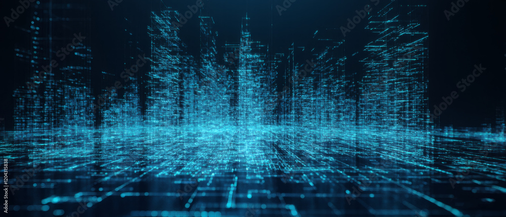 Aufkleber abstract visualization of data and information in graph form, conceptual 3d illustration of futurist