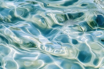 Obraz premium Close-up of clear blue water with gentle ripples and reflections capturing the fluidity and calmness of water