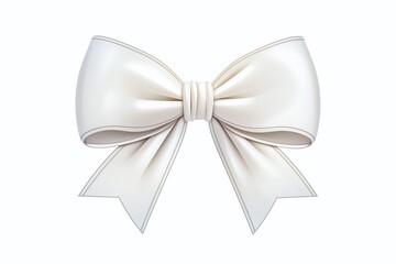 White bow isolated on white background
