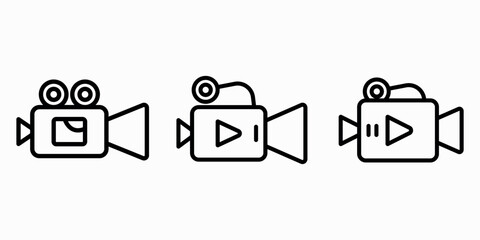 video outline or line icon design bundle.