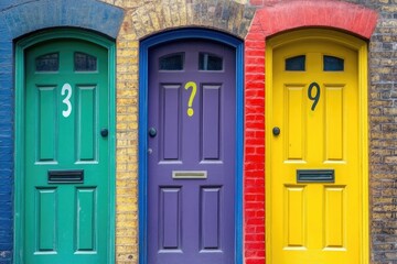 Fototapeta premium Vibrant House Number Designs: A Collection of 100 Unique Address Markers for Modern Architecture