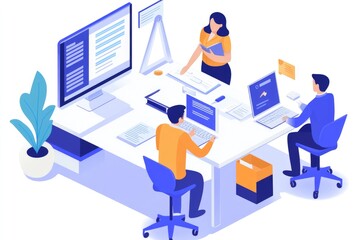 Professional Client Consultation: Business Meeting with Financial Adviser in Modern Office Setting