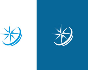 vector illustration of north star simple icon vector logo