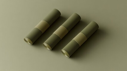 Rolled Yoga Mats on a Minimalistic Background