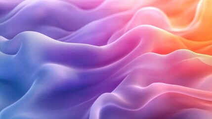 Fototapeta premium Gradient wave design, close-up of flowing gradient colors, soft lighting and smooth transitions
