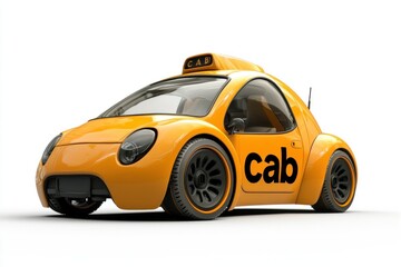 Fototapeta premium Taxi isolated on white background. Taxi icon. Cab isolated on white. Cab icon. Cab Car. Taxi Car Isolated element on white for Designers. Isolated Taxi Design Element. Cab Car Isolated on white. 