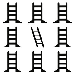 Simple Black Ladder Icons design