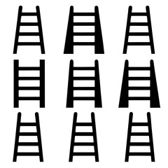Simple Black Ladder Icons design