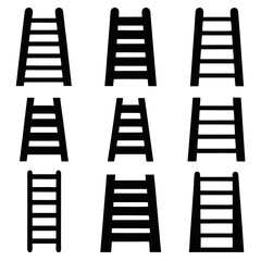 Simple Black Ladder Icons design