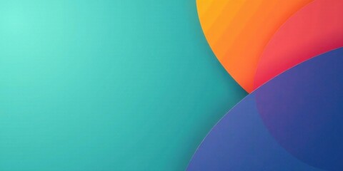 Abstract Colorful Overlapping Shapes Background Design with Teal, Orange, Red, and Blue Hues