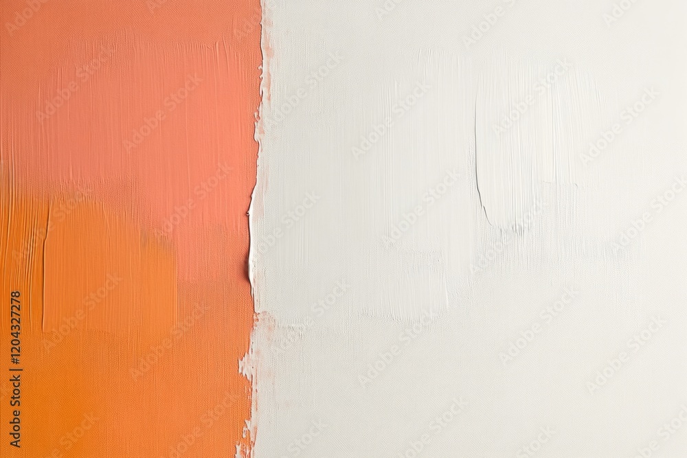 Poster white and orange paint strokes creating an abstract textured background
