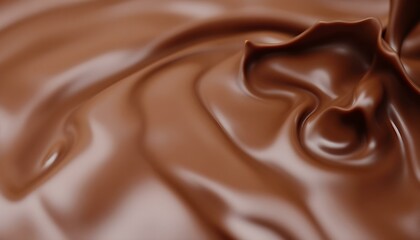 Melted chocolate in focus