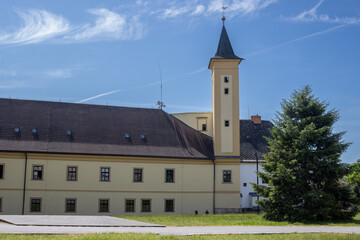 Castle with tower in Zabreh, Czech republic