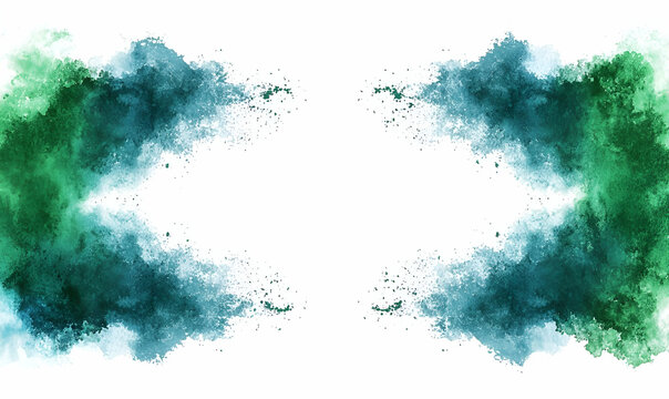 Pastel Blue Serenity, a minimalist scene featuring a clean white backdrop complemented by soft pastel blue and green hues, evoking calmness and simplicity.