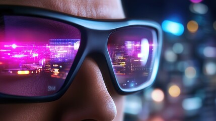 futuristic theme businessman with glowing neon light background, online business and technology adaptation advantage concept 