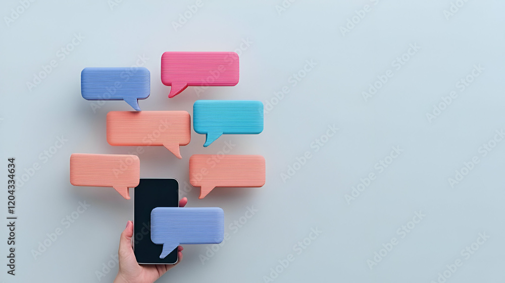 Poster digital chatbot interaction, a vibrant display of an engaging conversation with an ai chatbot, showc