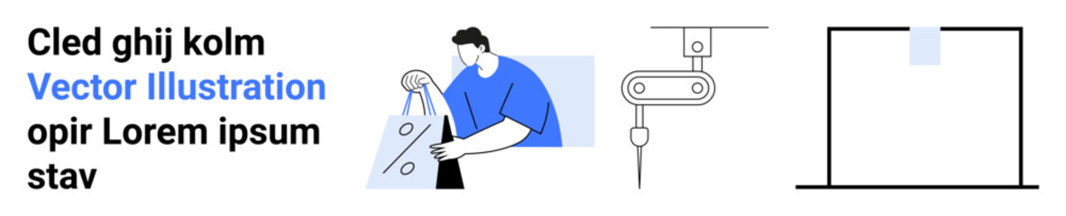 Engineer calibrating a robotic arm. Interface elements thumbs up controllers and blueprints highlighted. Ideal for automation, robotics, engineering, manufacturing, technology, innovation, industrial