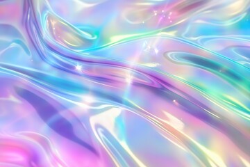 Obraz premium Aurora Borealis-Inspired Abstract Background with Holographic Ribbons and Glimmering Light Effects for Wallpapers