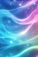Aurora Borealis-Inspired Abstract Background with Holographic Ribbons and Glimmering Light Effects for Wallpapers