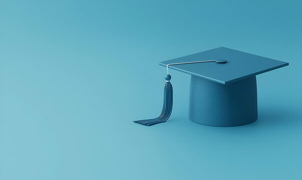 Graduation Celebration Icon, a vibrant cap symbolizing achievement, space available for personalized text on the left side, perfect for announcements