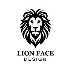 Fierce black and white lion head logo design with bold stylized mane, modern animal vector illustration for branding and graphic art projects.  © Faiza's World
