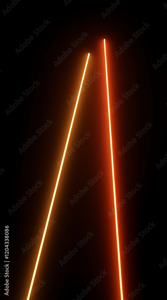 Poster neon colored gradient in upward-angled parallel lines against a textured black background. a texture