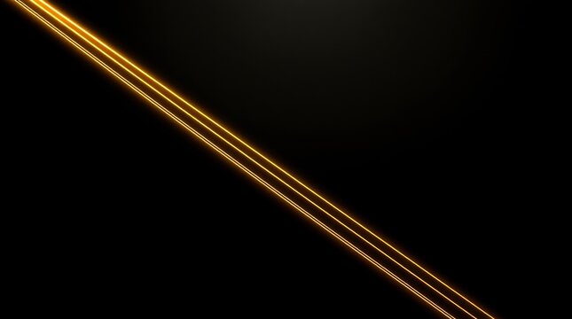 Neon golden gradient in upward-angled parallel lines against a textured black background.glowing neon moving high-speed wave lines and bokeh lights. Data transfer concept. Fantastic wallpaper.