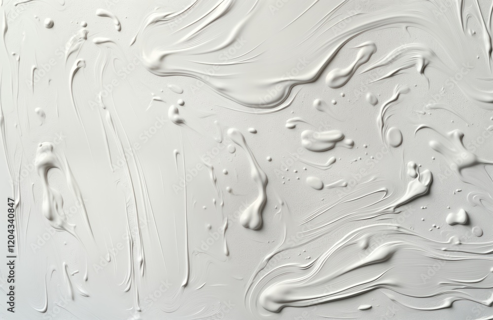 Poster abstract white paint strokes, textures on surface. paint smears, brushstrokes create unique pattern.