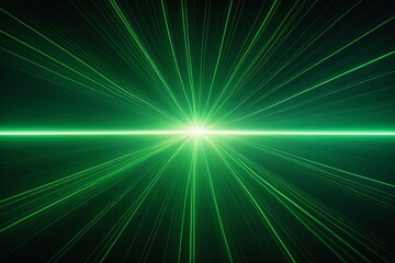 a close up of a green light shining through a dark background