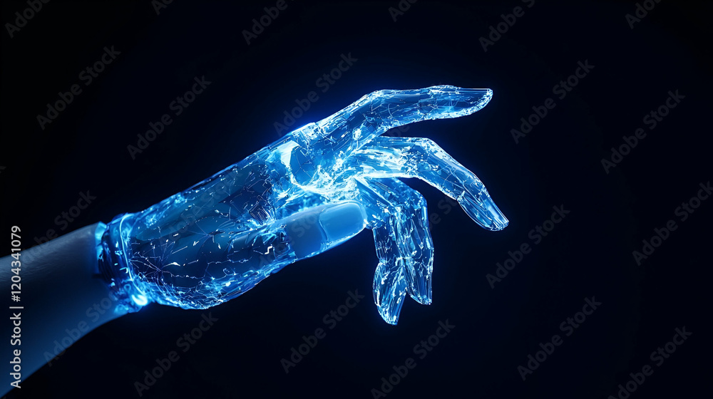 Poster smartphone interaction with ai chatbot, a hand engaged with a mobile device displaying an ai chatbot