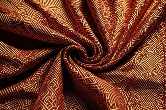 a close up of a brown and red patterned fabric with a pattern