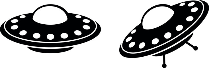 Flying saucer logo. Isolated flying saucer on white background © oleg7799