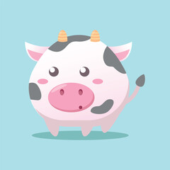Cute kawaii cow vector illustration