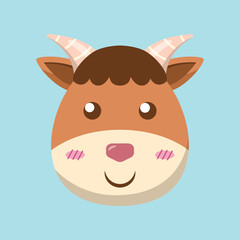 A cute vector illustration of a donkey head cartoon