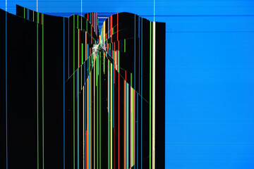 Broken Screen with Digital Artifacts