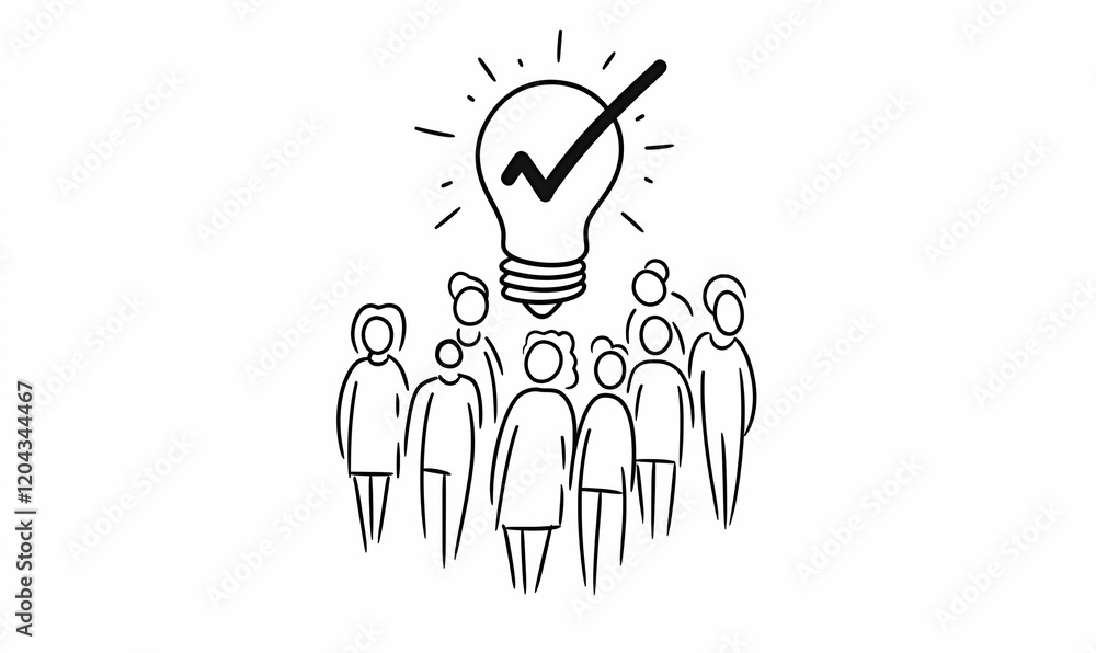 Aufkleber community connection, a minimalist line drawing depicting diverse individuals engaged in conversatio