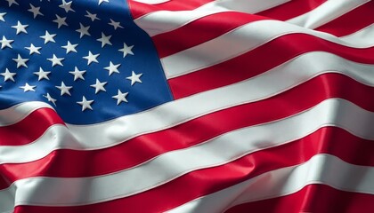 Obraz premium American Flag Waving, USA Symbol, Patriotism Icon