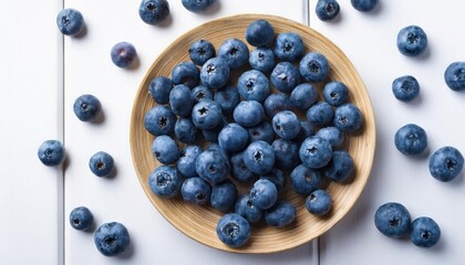 Blueberries on a white background