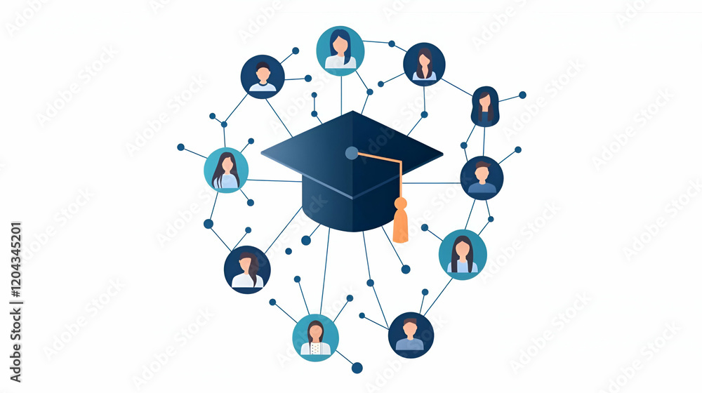 Poster student-instructor connection network, a visual representation of interactions and relationships amo