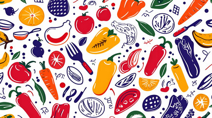 Fusion Flavor Palette, a vibrant array of ingredients blending diverse culinary traditions, showcasing creativity in modern gastronomy.