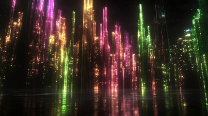 Obraz premium Neon Cityscape: A Futuristic Nightscape