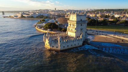 Torre de belem Lisboa, monumento histórico, Rio tejo 