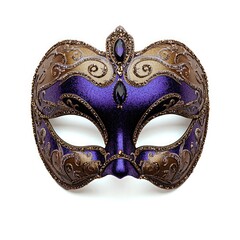 Elegant Venetian Mask with Purple and Gold Details