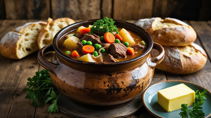 Appetizing, stew ,meat ,vegetables ,the table, traditional, food ,Ireland