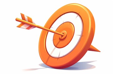 ed target with arrow in the center, simplified shapes, bold outlines