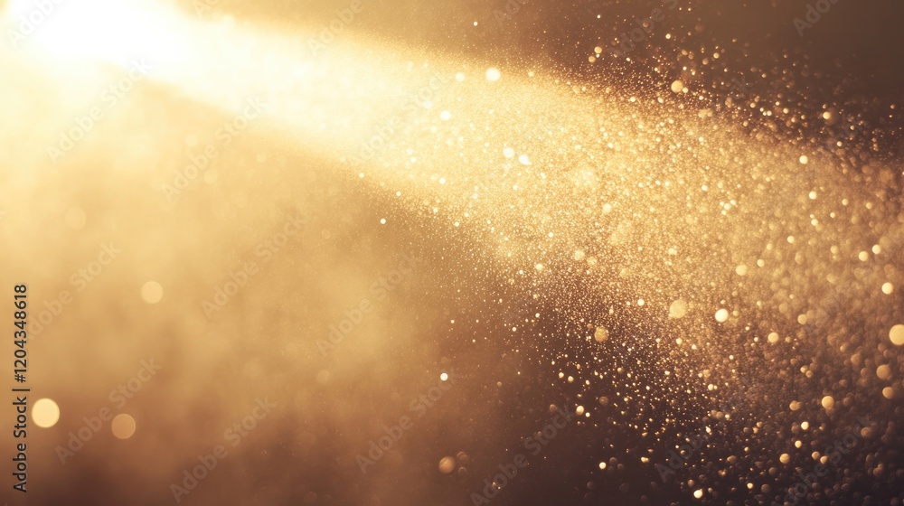 Poster golden rays illuminate particles, creating magical atmosphere fi