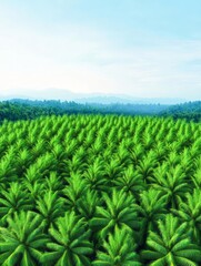 Ideal Palm Oil Plantation Background - Lush green palm oil plantation, symbolizing growth, abundance, nature, industry, and sustainability. Perfect for presentations.